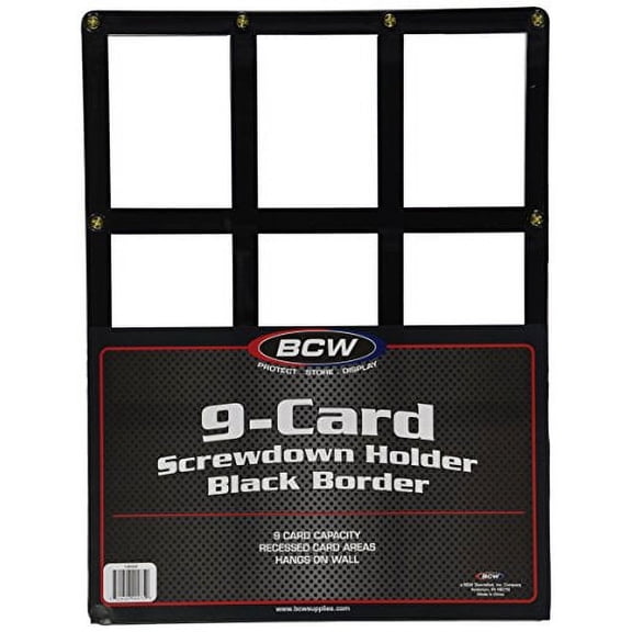 BCW 9 Card Screwdown Holder - Black Border - Baseball, Football, Basketball, Hockey, Nascar, Sportsc