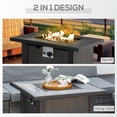 thumbnail image 3 of 30 Inch Outdoor Gas Fire Pit Table, 50000 BTU Wicker Auto Ignition Propane Fire Table with Lid, Lava Rocks and Cover, CSA Certification for Patio, 3 of 7