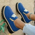 thumbnail image 4 of Rokment Women's Metallic Chunky Loafers 2026 Spring Fall Fashion Casual Leather Zip up Platform Oxfords British Walking Shoes for Women Blue Size 7, 4 of 6