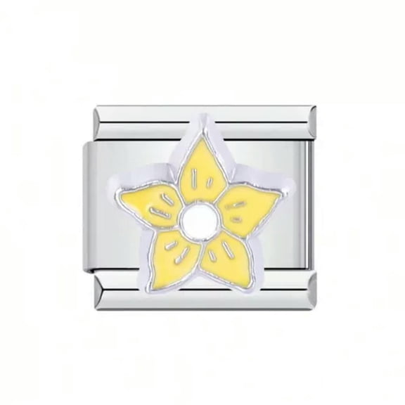 HOOUN Pretty Flower Italian Charm Bracelet Link Charms Italian Modular DIY Bracelet -245