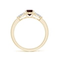 thumbnail image 2 of ANGARA Natural Oval Garnet Three Stone Ring with Pear Diamonds in 14K Yellow Gold (7x5mm Garnet) | January Birthstone, Anniversary, Jewelry Gift for Women | Natural Garnet Ring (Ring Size - 8), 2 of 8