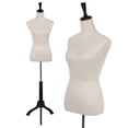 thumbnail image 1 of 59-67 Inch Female Mannequin, Torso Sewing Mannequin Dress Form Mannequin Body Adjustable Dress Mannequin with Stand Wood Base for Sewing Counter Window Display (Beige), 1 of 15