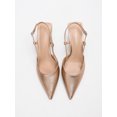 thumbnail image 6 of On feet& in love Women's Pointed Toe Slingback Heels - Champagne PU Leather Dress Pumps for Office & Wedding - Size 11, 6 of 8