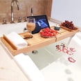 thumbnail image 6 of Wooden Bath Tray Bath Board Caddy Bathroom Rack Holder Adjustable length, 6 of 9