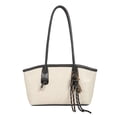 thumbnail image 2 of DGMIOCS Vintage Shoulder Bags for Women Brown Purse Fall Handbag Leather Shoulder Purse with Cute Pendant White, 2 of 6
