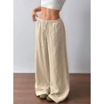 thumbnail image 2 of Wide Leg Pants for Women Flowy Palazzo Drawstring Elastic Waist Trousers Beach Vacation Clothes Color 4XL, 2 of 9