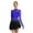 Royal Blue, variant on Figure Ice Skating Dress for Women Long Sleeve Mesh Rhinestones Competition Lyrical Chiffon Skirt Leotard Light Blue M