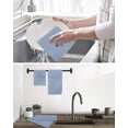 thumbnail image 5 of Pure Light Blue Kitchen Dish Towels for Drying Dishes Set of 3, Simple Solid Color Waffle Weave Microfiber Hand Tea Bathroom Towels Quick Dry & Absorbent Towel 15.7x23.6, 5 of 7