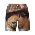 thumbnail image 4 of Lsque Mens Swim Trunks Cowboy Hat Guinea Pig Pattern - Bathing Suit Compression Liner - Beach Swim Shorts Swimwear - (S-3XL) - Stretch Quick Dry -X-Large, 4 of 9