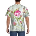 thumbnail image 2 of Naloa Vintage Wood Background with Floral Men's T-Shirt Sport T-shirt Men's Basic Tee Casual Men's Shirt, Round Neck, Short Sleeves - Medium, 2 of 5