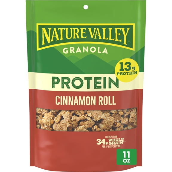 Nature Valley Protein Granola, Cinnamon Roll Flavor, Resealable Snack Pouch, 11 oz