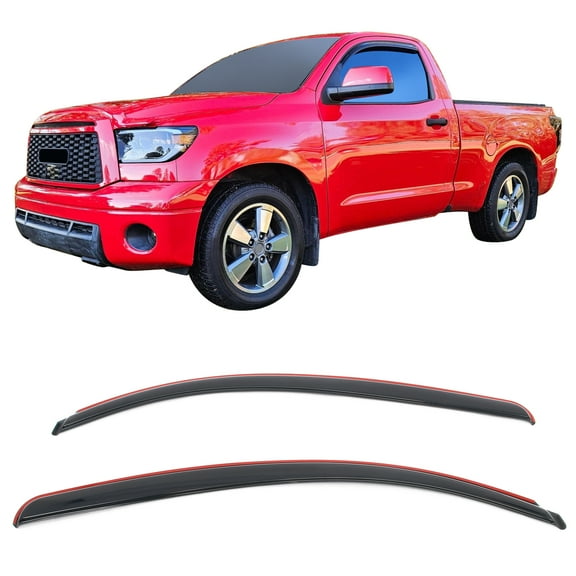 Ikon Motorsports In-Channel Window Visors Fits 2007-2017 Toyota Tundra Standard Cab, Slim Style Rain Vent Guard Deflectors, Acrylic Smoke 2PCS