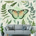 thumbnail image 4 of ONETECH  Sage Green Butterfly Leaf Wall Tapestry Boho Green Butterfly and Leaves on Beige Background Tapestry Aesthetic Nature Plant Wall Tapestry for Bedroom Living Room Dorm, 4 of 6