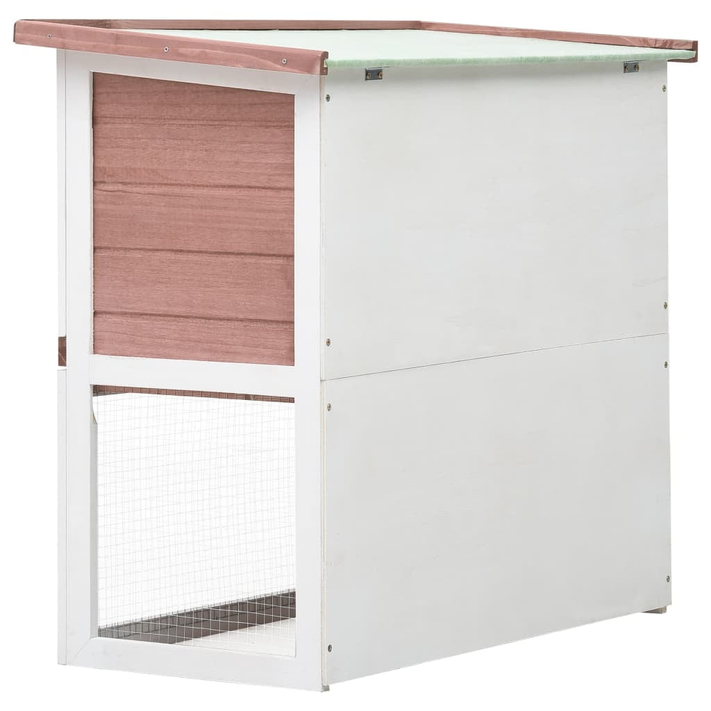 vidaXL Rabbit Hutch Bunny Cage House with Pull Out Tray Ramp Solid Pine Wood