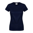 thumbnail image 2 of Dyfzdhu T Shirts for Women Basic Cotton Crew Neck Slim Fit Tee Tunic Length T Shirt Navy, 2 of 3