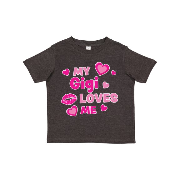 Inktastic Valentine's Day My Gigi Loves Me Hearts and Lips Boys or Girls Toddler T-Shirt