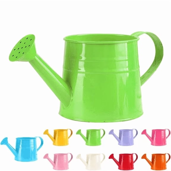 1 Gallon Metal Watering Can Green Lily – Sturdy Garden Watering Can for Indoor & Outdoor Plants(Green)