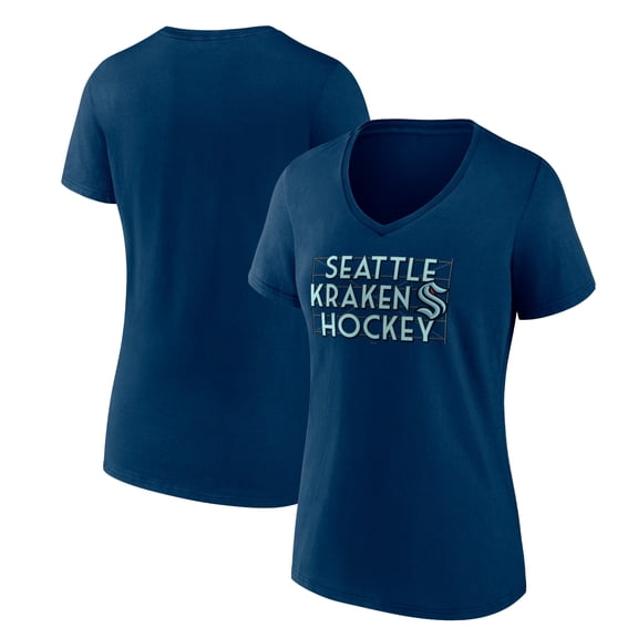 Women's Deep Sea Blue Seattle Kraken Represent V-Neck T-Shirt
