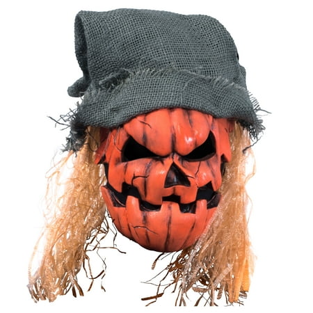 Zagone Studios LLC Black Light Evil Pumpkin Face Mask Halloween Costume Accessory, One Size