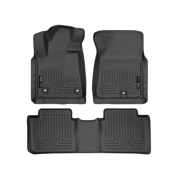 Husky Liners 99561 Weatherbeater Floor Mats Fit 2014-2021 Toyota Tundra Double Cab (w/w/o Twist-Lock Retainer) - Front/2nd Seat - Black