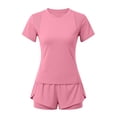thumbnail image 5 of Two Piece Sets for Womens Summer Solid Color Thin Yoga Sports Outdoor Running Training Quick Drying Fitness Set Athletic Gym Yoga Outfits Summer Casual Outfits, 5 of 5