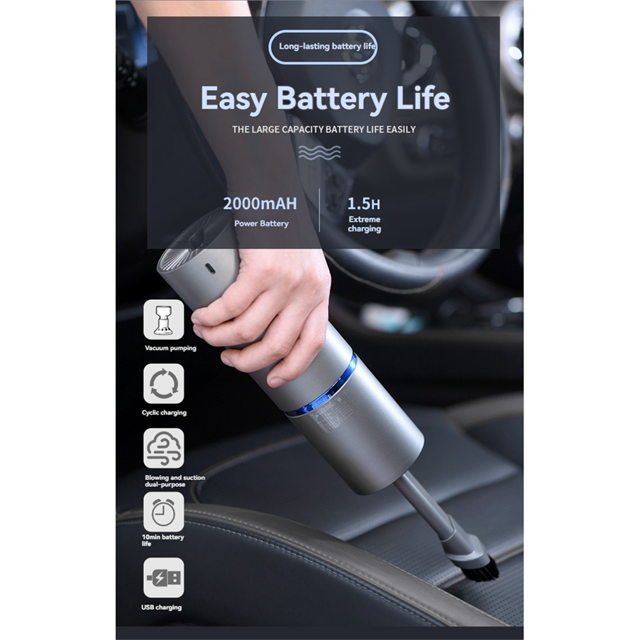 Cordless Handheld Vacuum Cleaner Portable Car Vacuum Cleaner with USB Rechargeable Mini Handheld Vacuum & Air Duster
