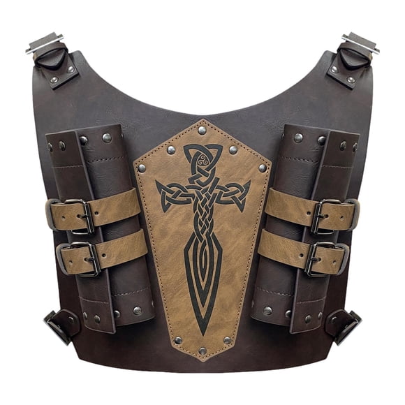 Accesorio para disfraz de espada trasera Correa ajustable para espada Soporte para espada para fiesta romana Marrón