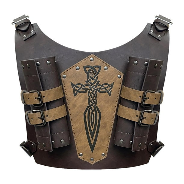 Accesorio para disfraz de espada trasera Correa ajustable para espada Soporte para espada para fiesta romana Marrón
