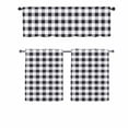 thumbnail image 2 of QualiVow 3-Piece Buffalo Check Kitchen Curtain Set, Farmhouse Gingham Valance and Tiers, Rod Pocket Window Decor, 2 of 7