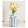 thumbnail image 3 of Decorative flower vase made of ceramic with stripes, abstract vase, simple modern porcelain vase, flower arrangement for decorating the living room, bedroom, office, restaurant, cafe, 3 of 5