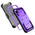thumbnail image 5 of iPhone X Case, Mignova Full Body Protective Rugged Plastic Heavy Duty Armor Holster Defender Hybrid Case Cover with Belt Swivel Clip and Kickstand for Apple iPhone X (Purple), 5 of 5