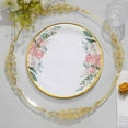 thumbnail image 6 of Efavormart 25 Pack | 9" White Elegant Floral Design Gold Rim Paper Dessert Plates, Disposable Salad Appetizer Plates, 6 of 11