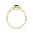 thumbnail image 2 of ANGARA Natural Princess Diana Inspired London Blue Topaz Ring with Halo in 14K Yellow Gold for Women (Size-7x5mm) | November Birthstone Jewelry for Women | London Blue Topaz Ring (Ring Size - 6), 2 of 9