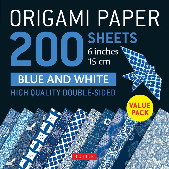 Origami Paper 200 Sheets Blue and White Patterns 6 (15 CM) High