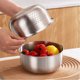 thumbnail image 3 of Fregadero/cesta de escurridor de acero inoxidable para lavar verduras, colador de cocina multiusos apilable para cocinar y limpiar., 3 of 8