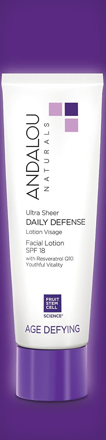 Andalou Naturals Ultra Sheer Defense Facial Lotion SPF18, 2.7 oz, 3-Pack