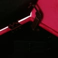 thumbnail image 3 of Velvet Upholstered Wooden Bench with Tapered Legs & Track Armrest Pink & Brown, 3 of 5