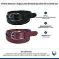 thumbnail image 2 of CTM  Adjustable Smooth Leather Dress Belt Set (Women), 2 of 2