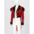 thumbnail image 6 of Sxiwei Womens Lion Tamer Tassels Uniform Sequined Swallow-Tailed Coat Circus Ringmaster Jacket Red L, 6 of 8