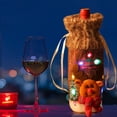 thumbnail image 4 of Bolsa navideña para cubiertas de botellas de vino con luz LED, decoración para fiestas de escritorio (alce), 4 of 5