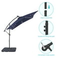 thumbnail image 4 of CHYVARY 8.2 x 8.2ft LED Outdoor Offset Umbrella W/Base, Patio Cantilever Outside Hanging Umbrellas,Navy Blue, 4 of 9