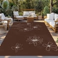 thumbnail image 2 of Brown Floral Outdoor Rug for Patio/Deck/Porch, Non-Slip Large Area Rug 5 x 8 Ft, Spring Flower Indoor Outdoor Rugs Washable Area Rugs, Reversible Camping Rug Carpet Runner, 2 of 8