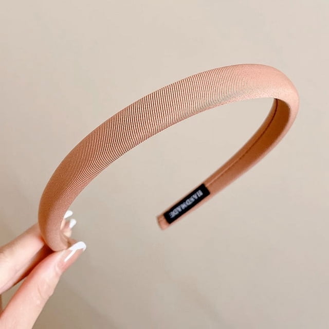 Diadema marrón de otoño e invierno para mujer, paquete de cabello con calavera alta, banda para el cabello a presión superior que combina con el tocado de horquilla para viajes al aire libre