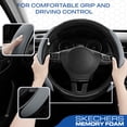 thumbnail image 2 of Skechers Steering Wheel Cover with Memory Foam, Breathable Non-Slip, Universal Fit 14.5"-15" Car Accessories Gray, 2 of 7