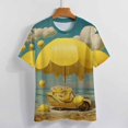 thumbnail image 3 of Yellow Lemon Womens Tops Women's Fashion Casual Short Sleeve Flower Print Round Neck Pullover Top Blouse, 3 of 6