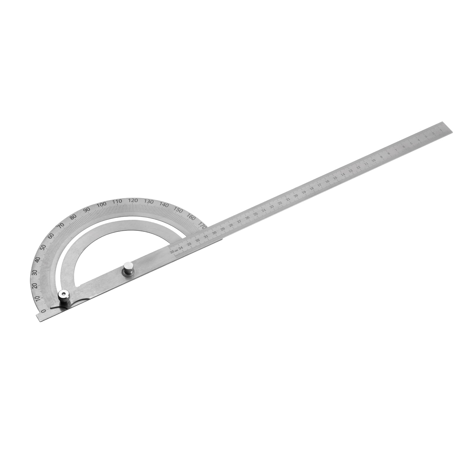 Uxcell Angle Protractor 180 Degree Stainless Steel Angle Gauge Adjustable Ruler Measuring Tool with 350mm Arm
