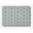 thumbnail image 1 of Birds Bath Mat, Cartoon Style Illustration of Long-Eared Owl and Great-Grey Owls, Plush Bathroom Decor Mat with Non Slip Backing, 29.5" X 17.5", Blue Grey Salmon, by Ambesonne, 1 of 2