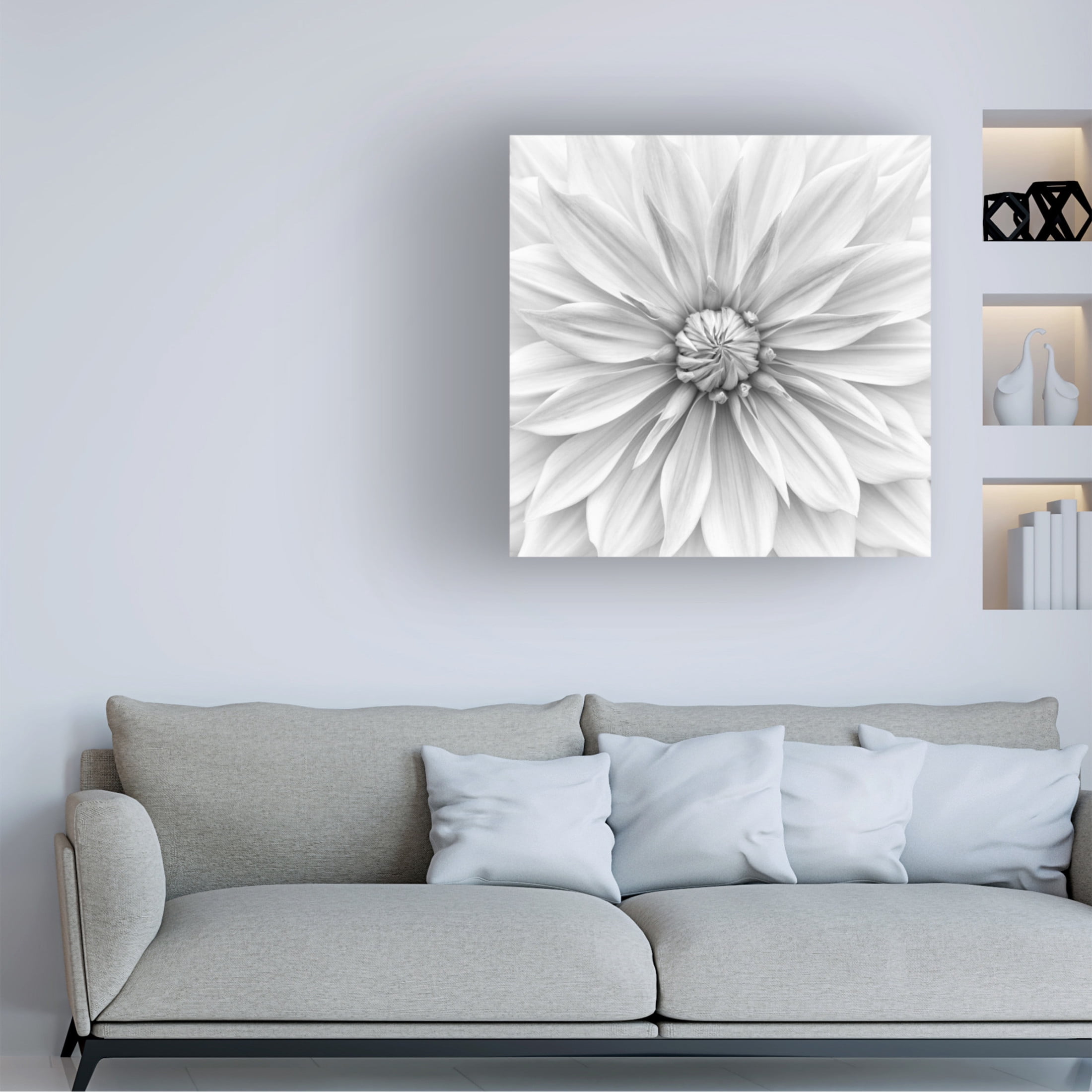 Canvas Wall Art - Lotte Gronkjar 'Hamari Gold In Monochrome' Wall Art for Living Room, Bedroom, or Office D?cor by Trademark Fine Art - 14 x 14 Inches