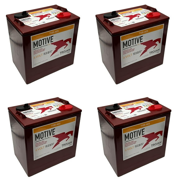 Set of 4 | Trojan T105-AES 6 Volt Deep Cycle AGM Battery | Maintenance Free