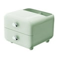 thumbnail image 3 of Desktop Pen Holder Container with 2 Drawers Cute Cosmetics Holder Desk Organizer Green, 3 of 9